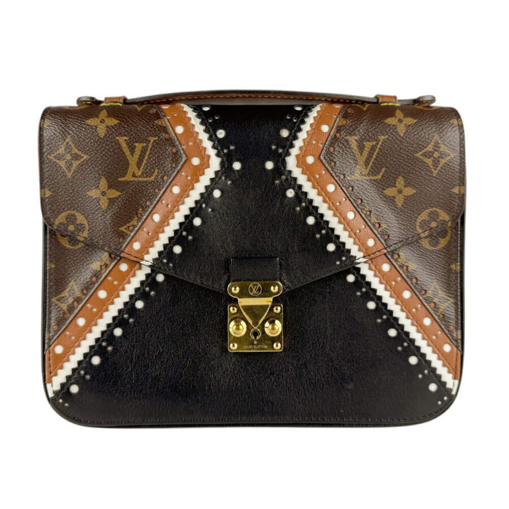 Louis Vuitton 2way Shoulder Bag Monogram Pochette Metis Leather Canvas Brown